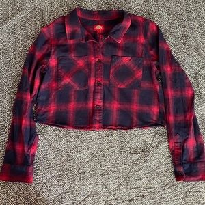 Dickies Juniors’ Cropped Plaid Shirt